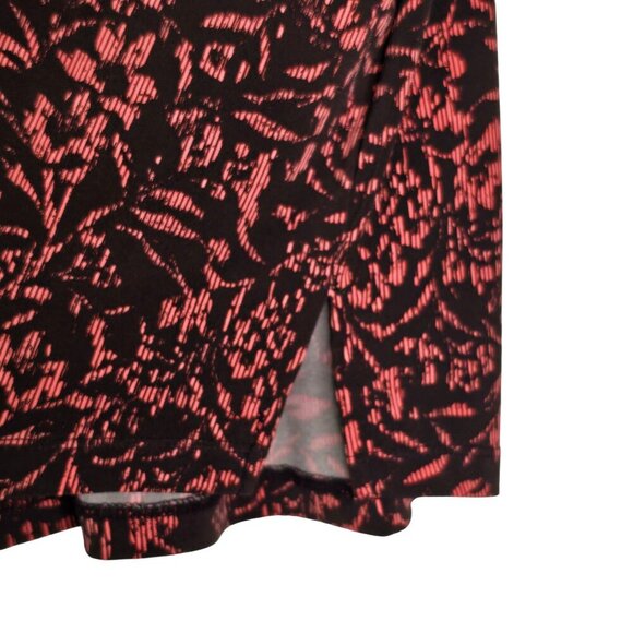 Susan Graver Womens Printed Button-Down Blouse XL Black/Rust Long Sleeve - Picture 7 of 9